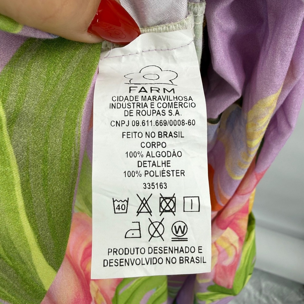 Farm Rio Oasis Tropical Lilac Purple Parrot Floral Maxi Dress Women's Small - Picture 10 of 14